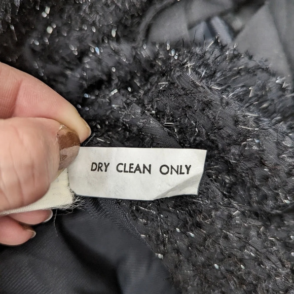 NWT Vintage Betsy & Adam Black Sparkle Midi Cocktail Party Dress Open Back 5/6 - Picture 15 of 16